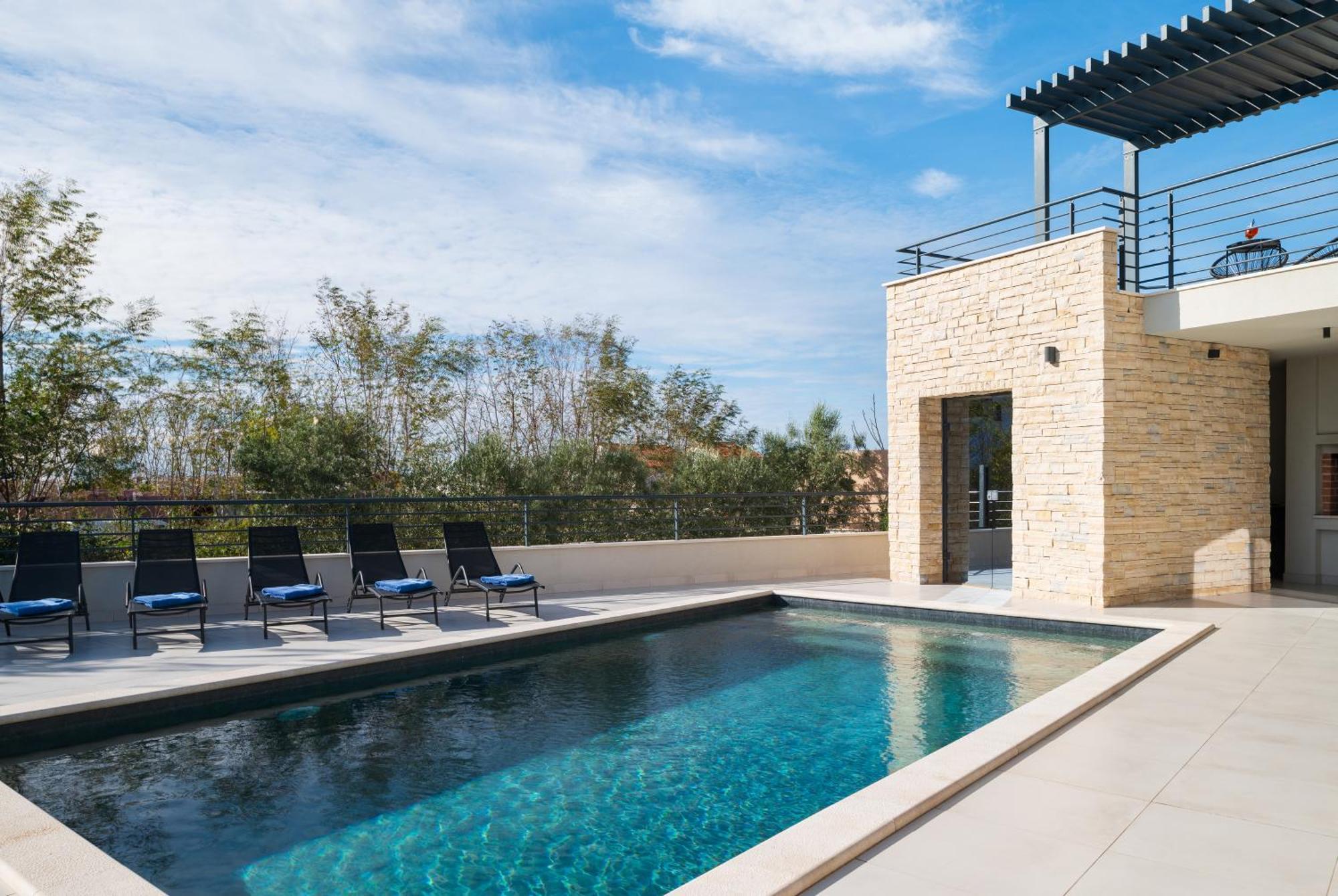 Villa Roca With Heated Pool And Sauna Privlaka  Buitenkant foto
