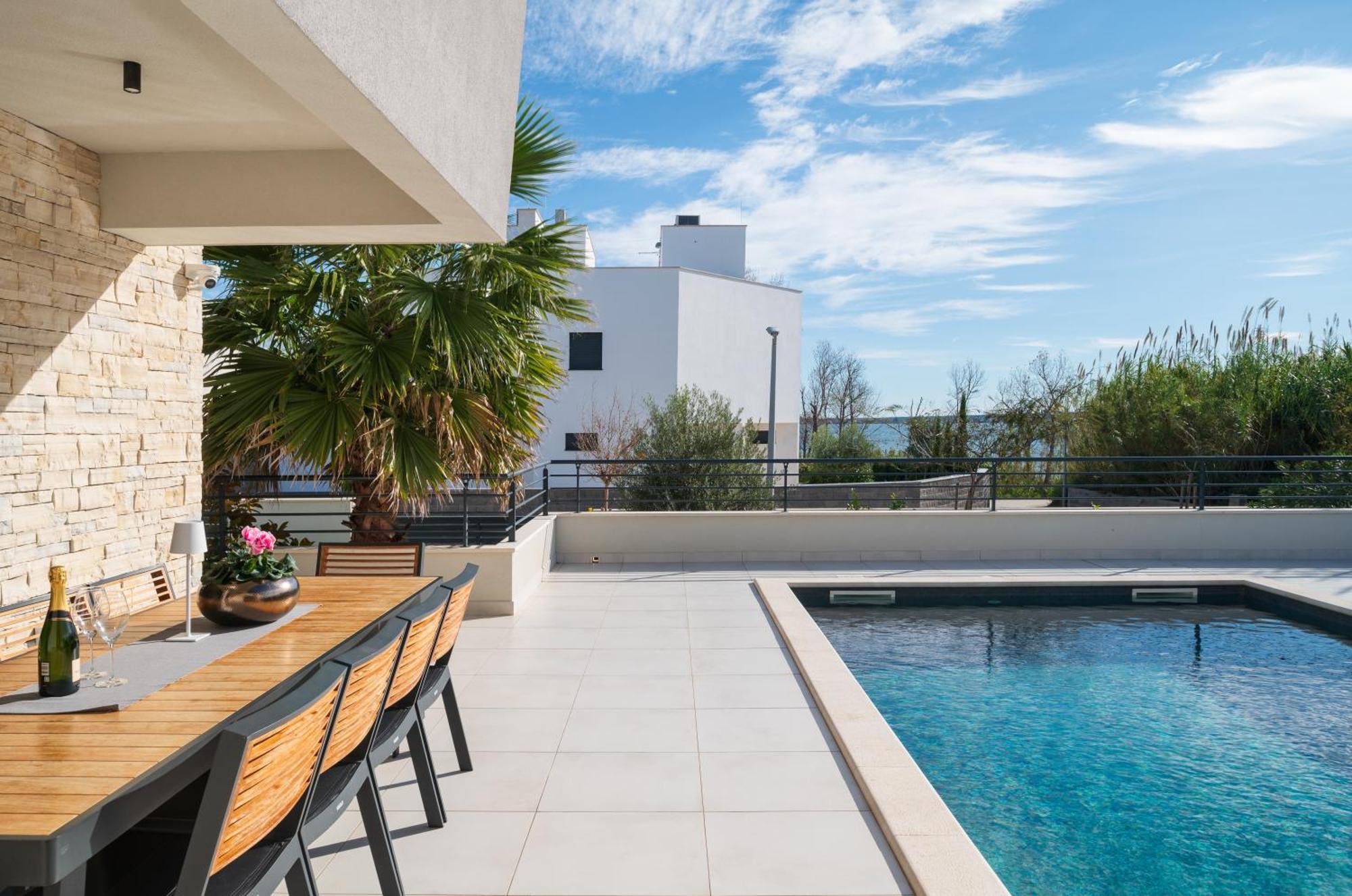 Villa Roca With Heated Pool And Sauna Privlaka  Buitenkant foto