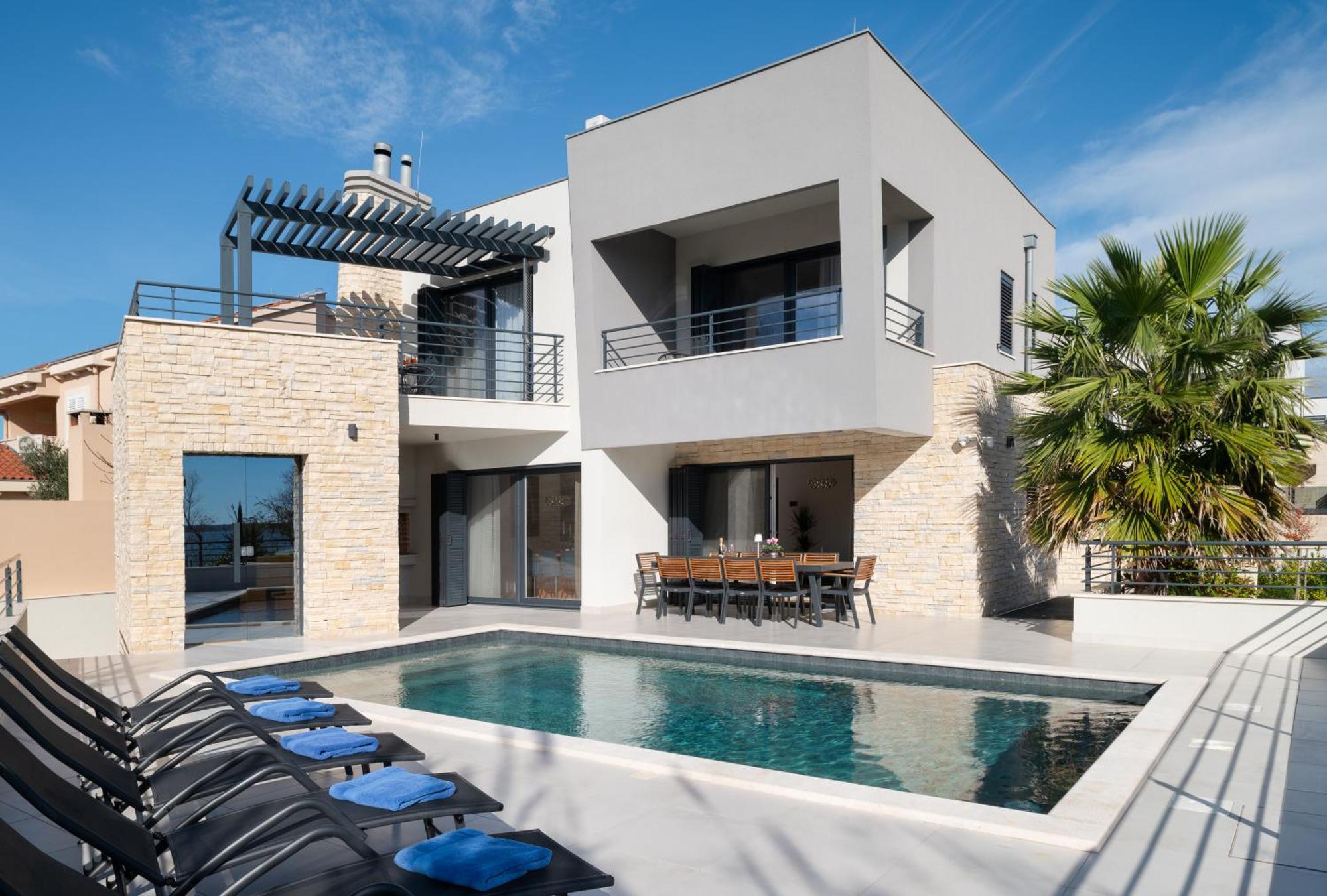 Villa Roca With Heated Pool And Sauna Privlaka  Buitenkant foto