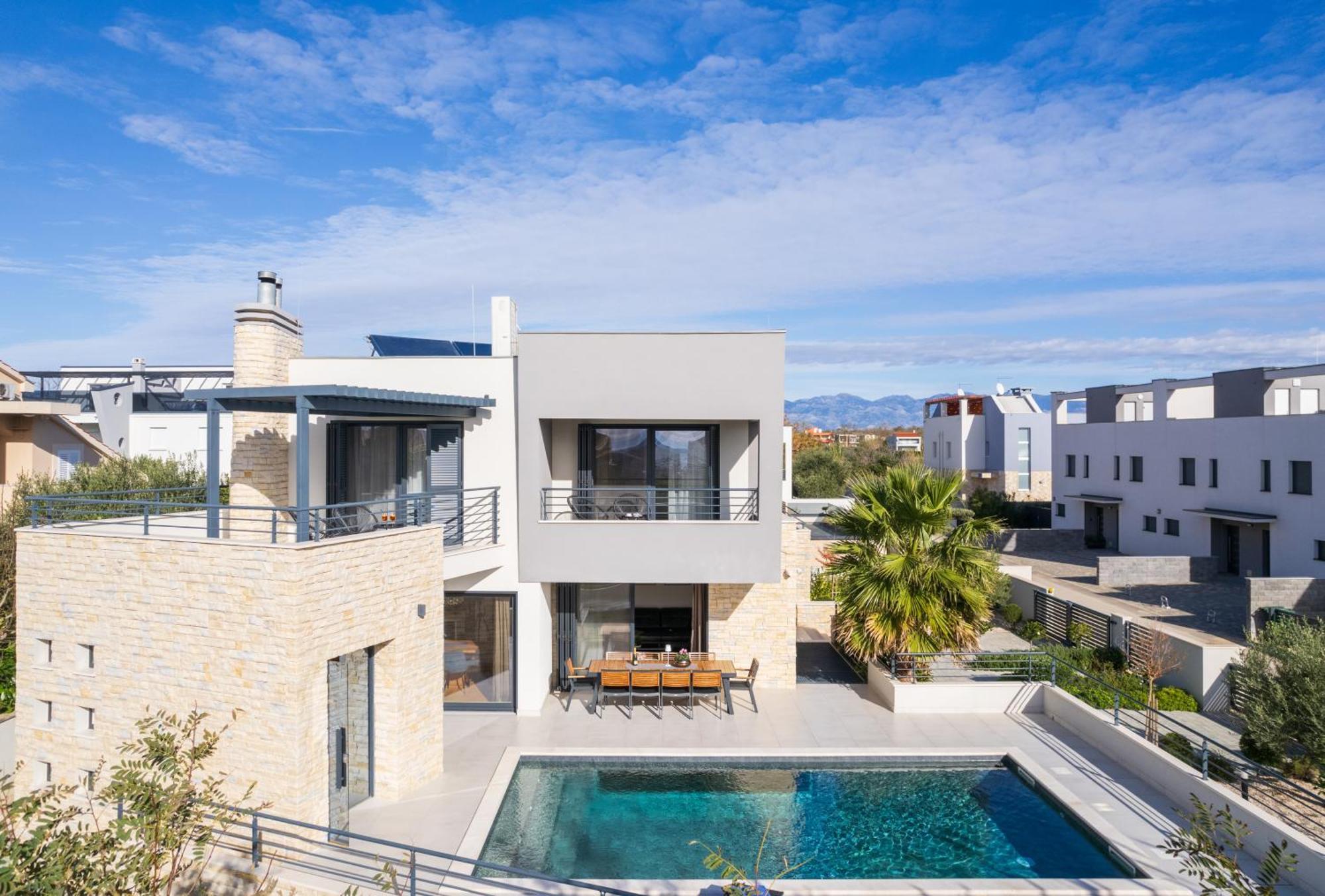 Villa Roca With Heated Pool And Sauna Privlaka  Buitenkant foto