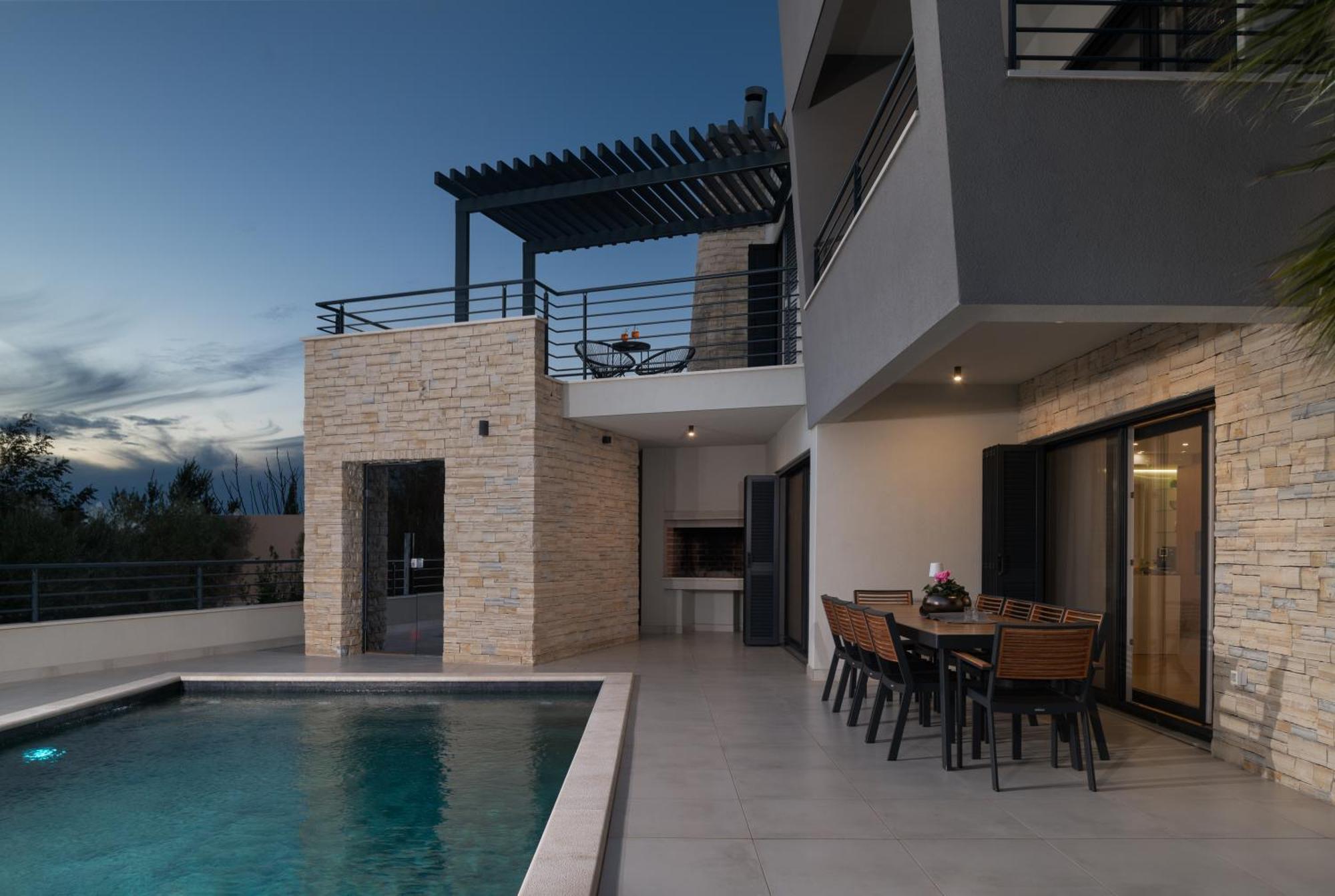 Villa Roca With Heated Pool And Sauna Privlaka  Buitenkant foto